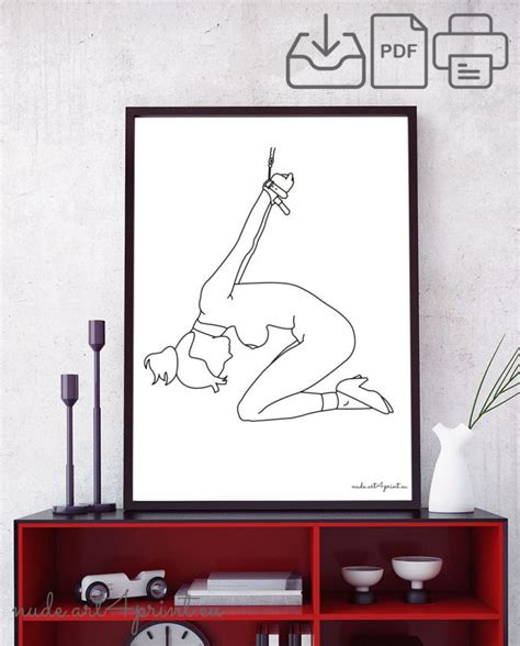 Bdsm Fetish Print Erotic Art Canva Nude Line Art Prints For Sexy