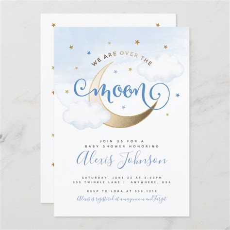 Over the Moon Baby Shower Invitation | Zazzle.com