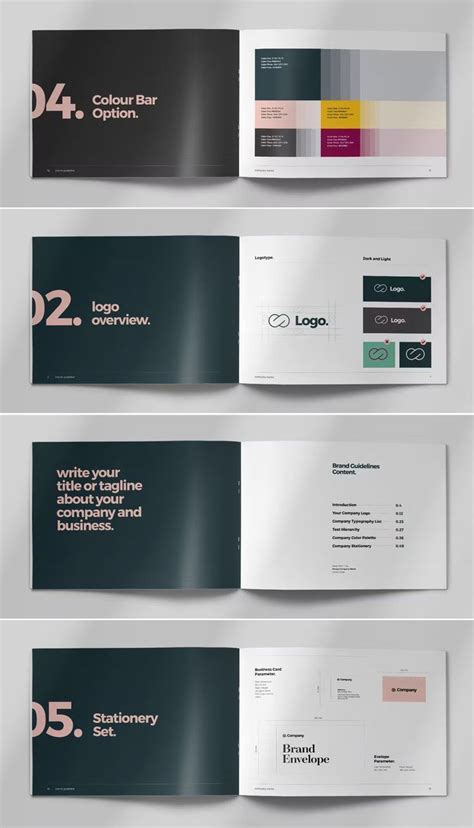 Black And Green Brand Guideline Brochure Layout Indesign Corporate