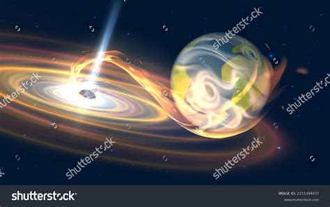 Planet Earth Swallowed By Black Hole Stock Vector Royalty Free