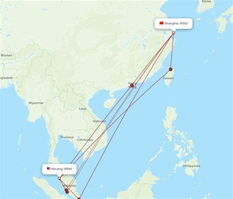 All Flight Routes From Penang To Shanghai Pen To Pvg Flight Routes