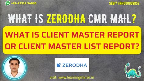 What Is Zerodha Cmr Mail What Is Cmr What Is Client Master Report