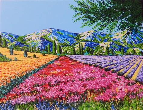 Champ De Fleurs Peinture Par Gorfi Artmajeur