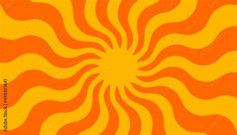 Retro Banner With Sun And Rays In Style Of 70s Stock Vector Adobe Stock