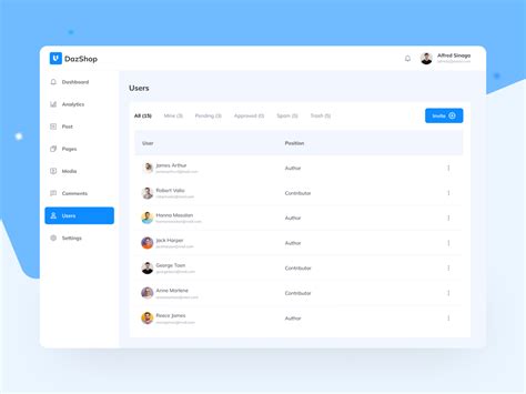 CMS User List UI Design UI4Free