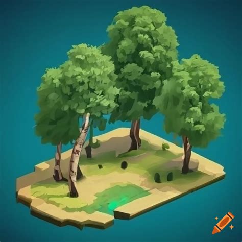 Isometric Game Art Of A Japanese Cypress Tree On Craiyon