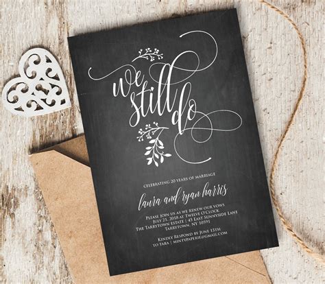 We Still Do Vow Renewal Invitation Template, INSTANT DOWNLOAD, Wedding Anniversary, Renew Vows ...