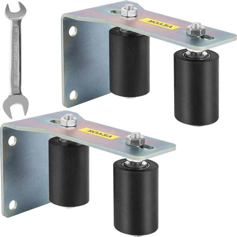 Vevor Gate Roller Guide Black Nylon Zinc Painted Sliding With L