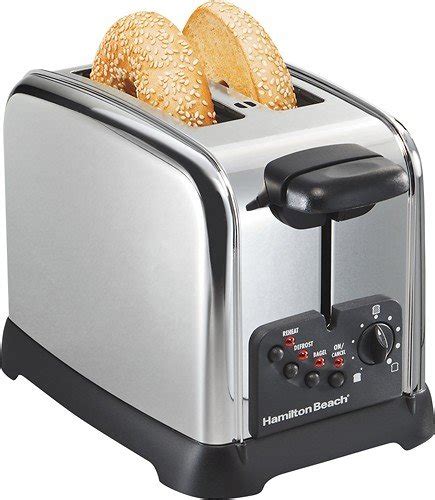 Hamilton Beach Classic 2 Slice Wide Slot Toaster Chrome 22790 Best Buy