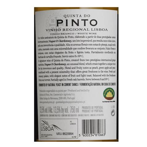 Vinho Quinta Pinto Chardonnay Viognier Branco Cl Vinho Branco