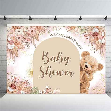 Amazon Mehofond X Ft Boho Bear Baby Shower Backdrop For Girl We