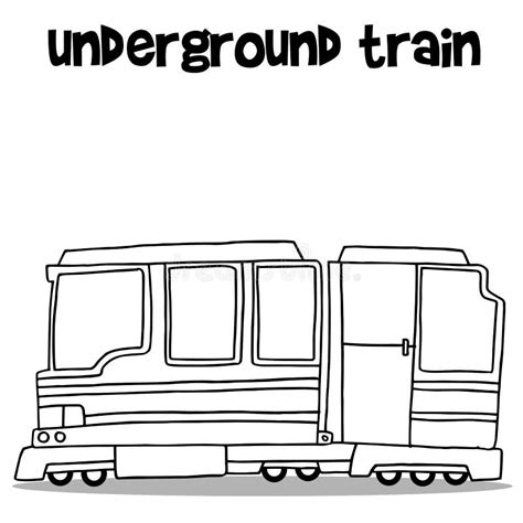 Underground Train with Hand Draw Stock Vector - Illustration of ...