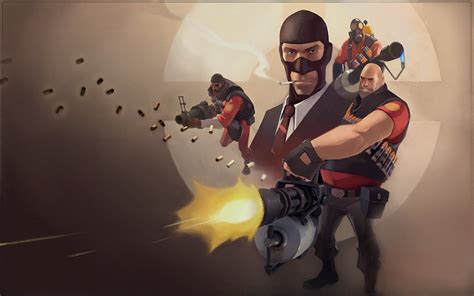 Team Fortress 2 Hd Wallpaper Heavy Pyro Soldier And Spy Unite