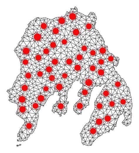 Mappa Dell Isola Di Gambier Mosaico Dei Triangoli Di Colore