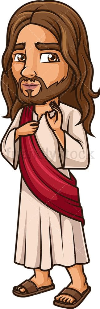 Jesus Christ Giving His Blessings Cartoon Clipart Vector - FriendlyStock