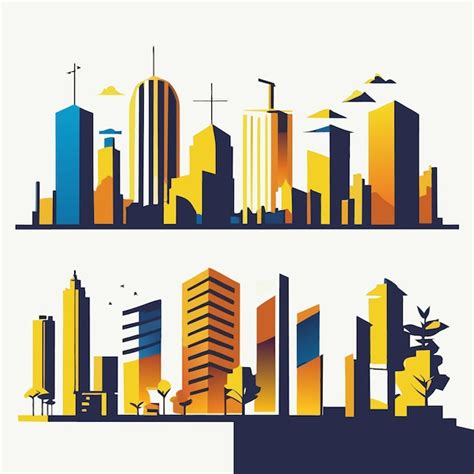 Premium Vector | Eps vector file of cityscape silhouettes