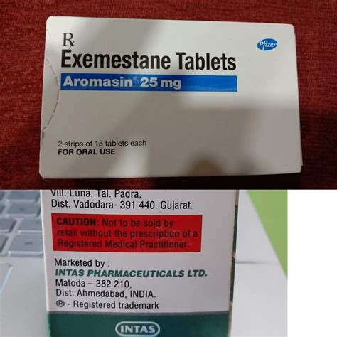 Exemestane 25 Mg Aromasin Tablets Pfizer At Rs 310box In