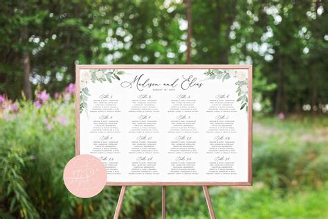 Boho Wedding Seating Chart Boho Wedding Seating Chart Template Watercolor Wedding Floral