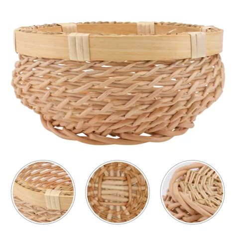 CESTINO INTRECCIATO RATTAN Mano Cesto Di Frutta Portaoggetti EUR 24 48