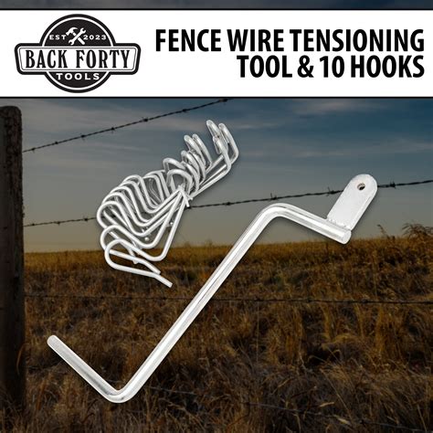 Fence Wire Tensioning Tool And 10 Hooks