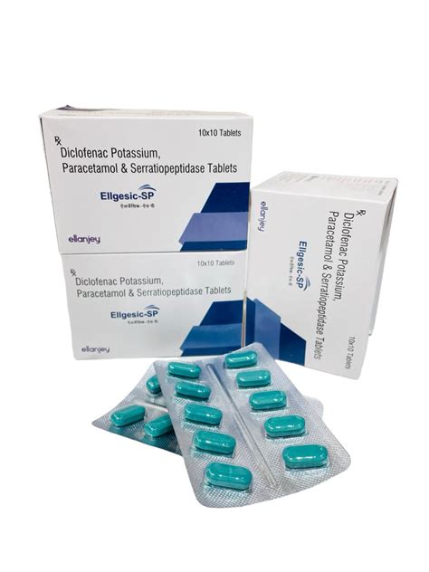 Diclofenac Potassium Paracetamol Serratiopeptidase Tablets Manufacturer Supplier And Franchise