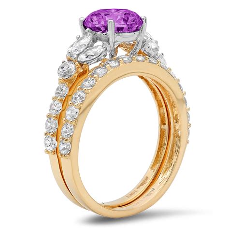 Clara Pucci 18k Yellow White Gold 2 94 Simulated Alexandrite