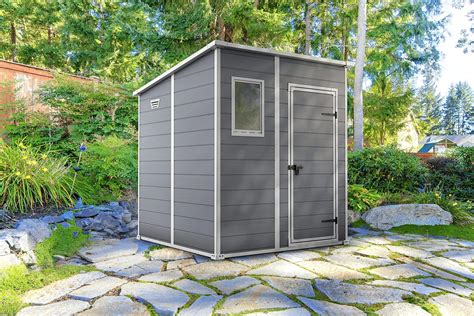 Keter Manor Pent Garden Storage Plastic Shed Ft X Ft Grey Simply