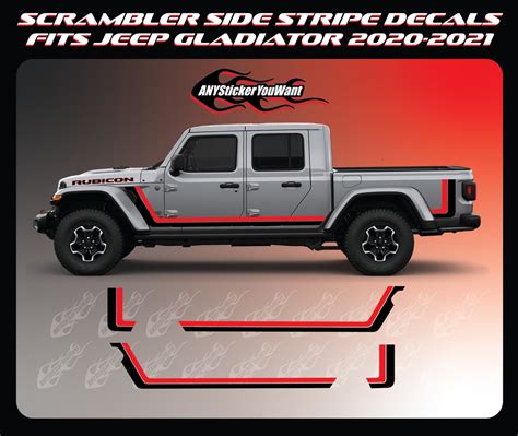 X2 Scrambler Side Stripe Graphic Vinyl Decals Fits Jeep Gladiator 2020 2021 Etsy