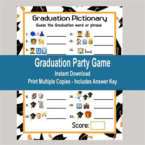 Graduation Games Graduation Emoji Game Graduation Pictionary