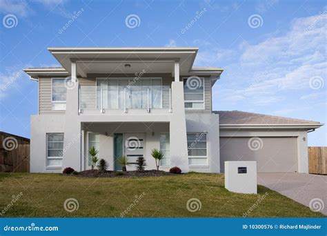 Modern Two Storey House With A Balcony Stock Photo - Image: 10300576