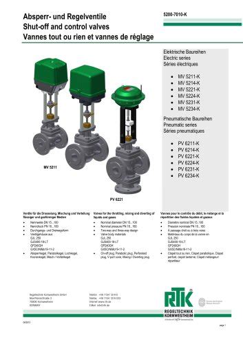 Control Valve Rtk Regeltechnik Kornwestheim Pdf Catalogs