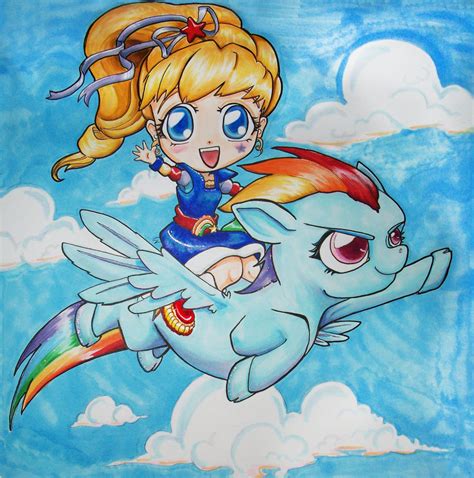 241197 Safe Artist Limpinggnome Rainbow Dash Rainbow Brite Traditional Art Wisp Derpibooru