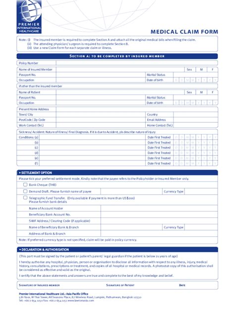 Fillable Online Member Reimbursment Form For Medical Claims Fax Email