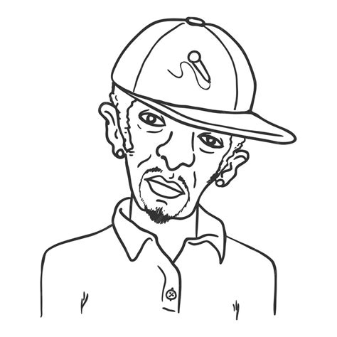 Premium Vector Vector Outline Avatar Afro American Man In Baseball