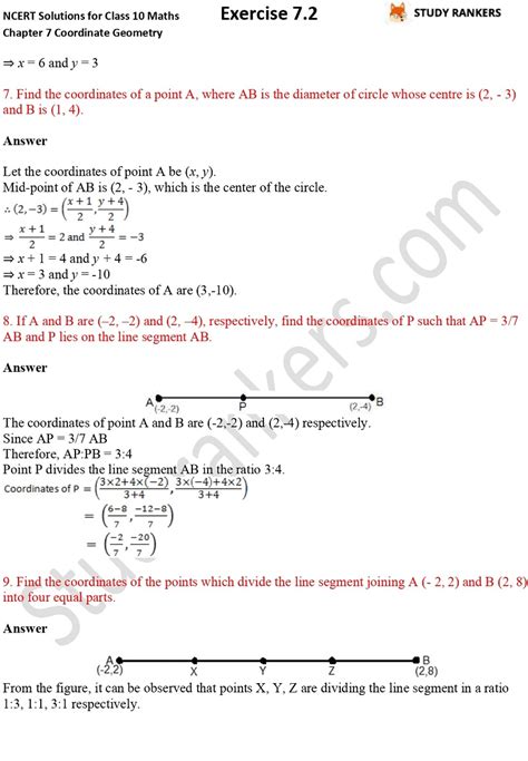 Ncert Solutions For Class Maths Chapter Coordinate Geometry