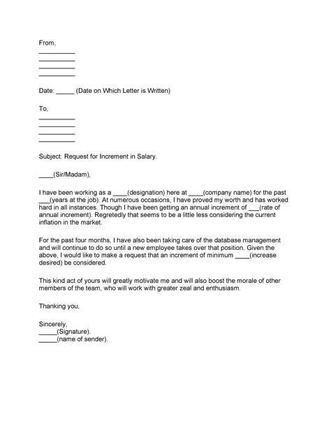 Salary Increase Letter To Employer Sample