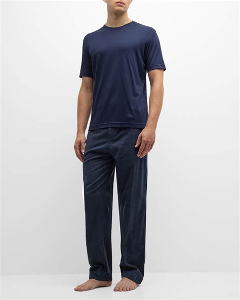 Neiman Marcus Men's Cotton-Cashmere Two-Piece Pajama Set | Neiman Marcus