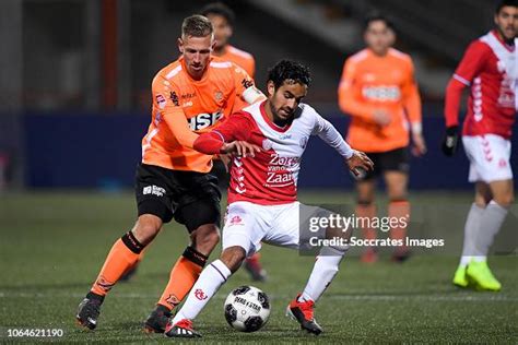 Kevin Visser Of Fc Volendam Mitchell Van Rooijen Of Fc Utrecht U23