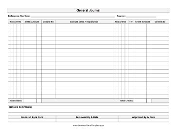 General Journal Template