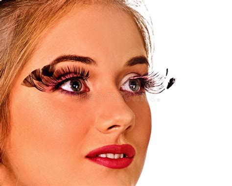 Fake Eyelashes And Perfect Skin Facial Make Up Stock Image Image Of