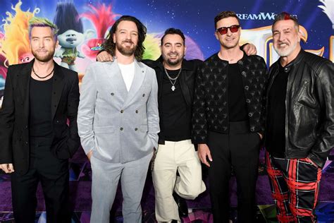 Justin Timberlake Steps Out with *NSYNC at 'Trolls Band Together' Premiere