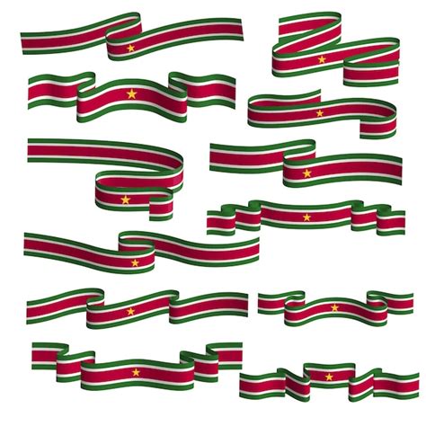 Premium Vector Suriname Ribbon Flag Vector Element