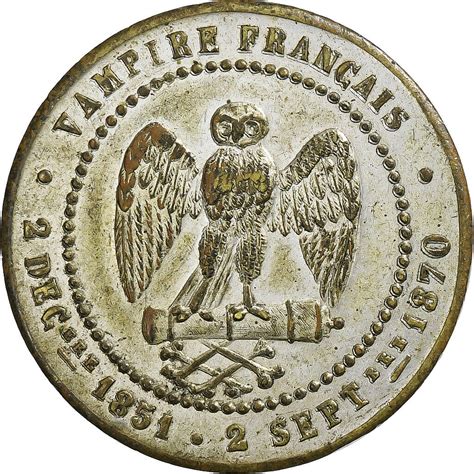 1158551 France Monnaie satirique Napoléon III 1870 Laiton