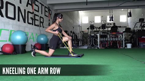 Kneeling One Arm Row W Mini Loop Resistance Band Workout