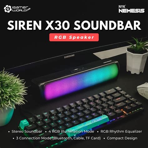 Jual NYK Nemesis X30 X 30 Siren RGB Bluetooth Gaming Soundbar Speaker