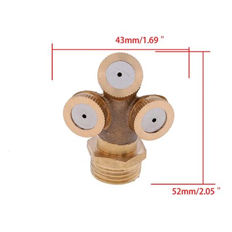 Wcic 4 Hole Adjustable Brass Spray Misting Nozzle Garden Sprinklers