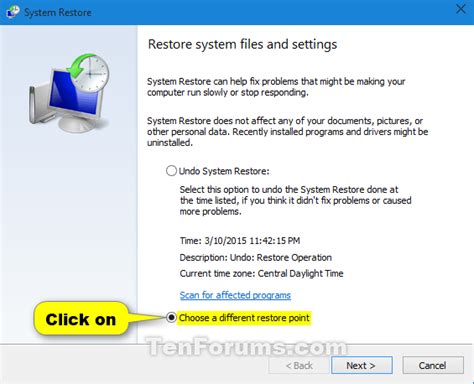 System Restore Windows 10 Tutorials