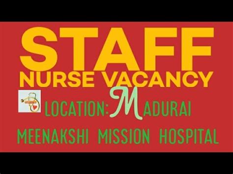 Staff Nurse Job Vacancy Video Madurai Meenakshi Mission Hospital Staff