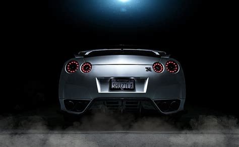 HD wallpaper: Nissan, GT-R, sports car, rear view, metallic | Wallpaper ...