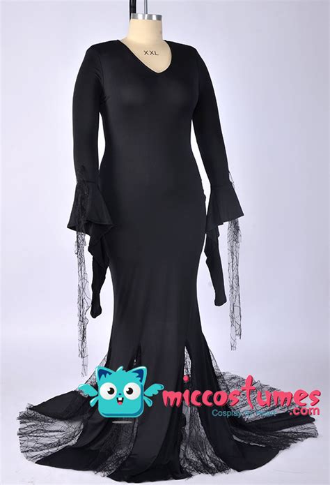 Plus Size The Addams Family Morticia Addams Cosplay Costume - Cosplay Shop